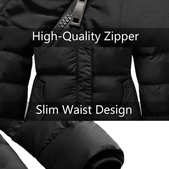 Women's Winter‎ Down Thicken Jacket Puffer Parka Coat with Removable Fur Hood - Picture 7 of 7